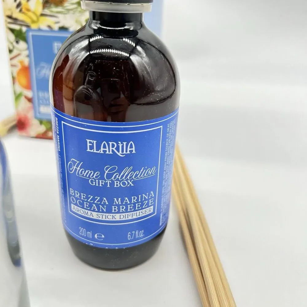 Elarila Aroma Stick Diffuser 2-6.7 fl oz Scents-Brezza Marina/Ocean Breeze-Glass